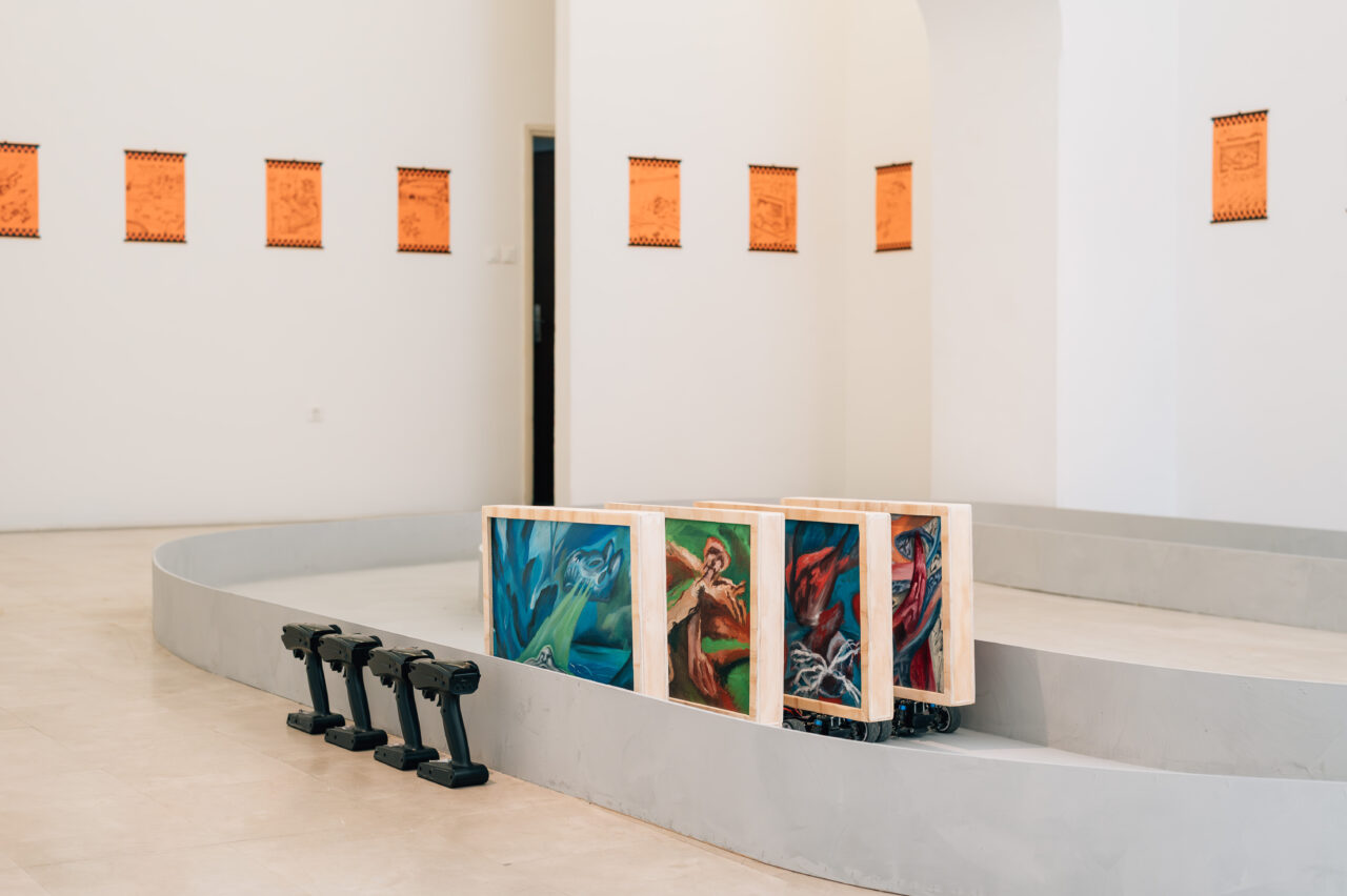 Slikarska dirka CANEMORTO, Galerija Vžigalica, 2026. Foto: Blaž Gutman.